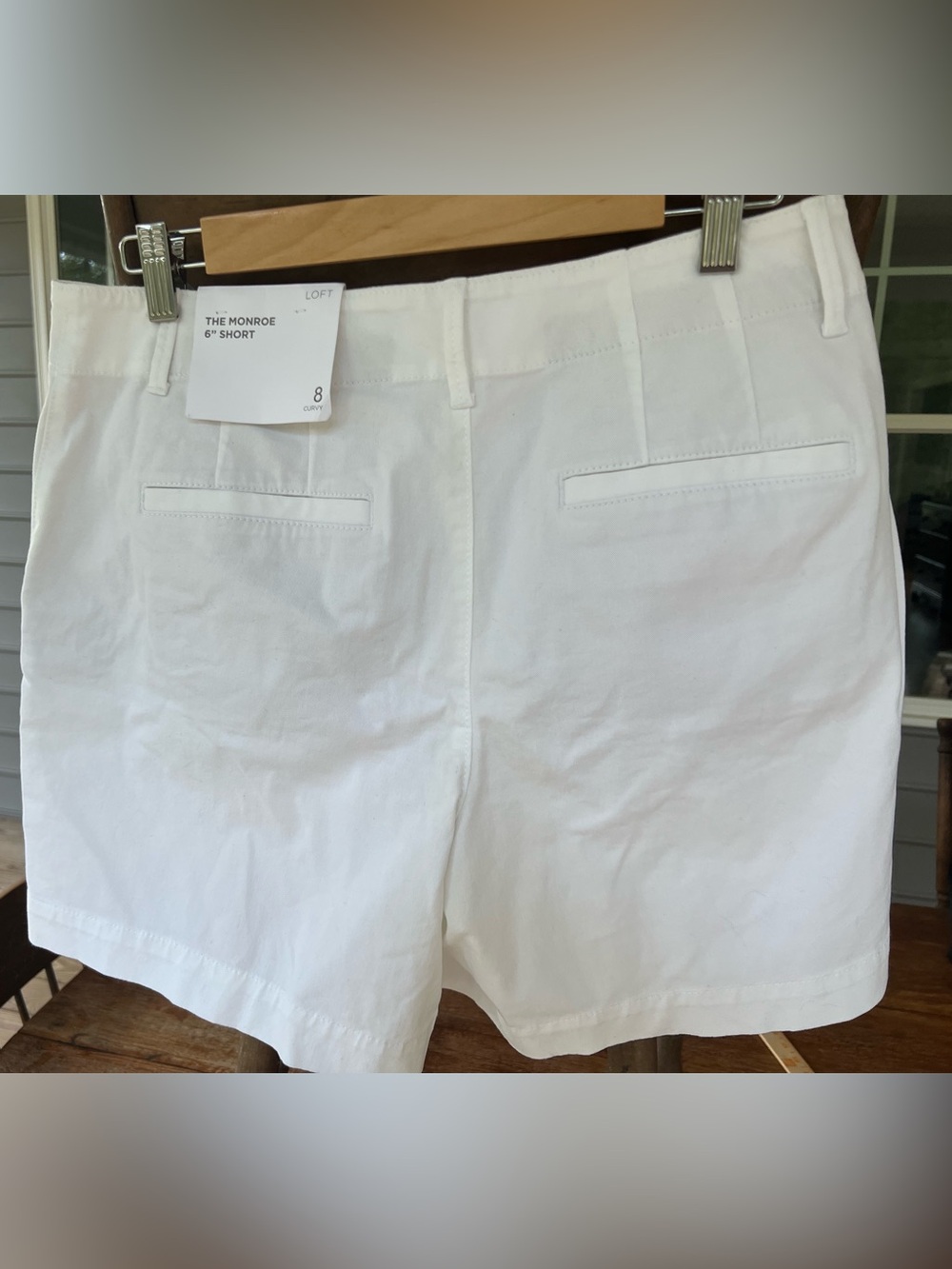 Loft Monroe Chino Shorts 6” Curvy White Size 8 - Picture 8 of 12